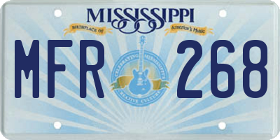 MS license plate MFR268
