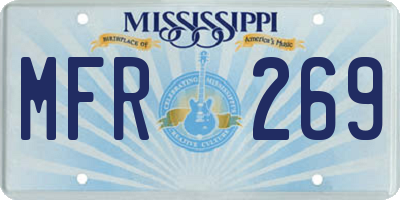 MS license plate MFR269