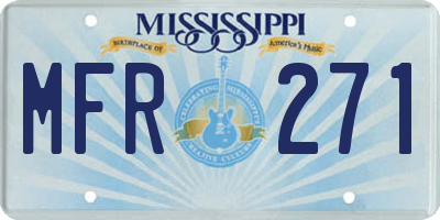 MS license plate MFR271