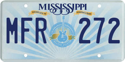 MS license plate MFR272
