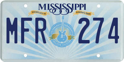 MS license plate MFR274
