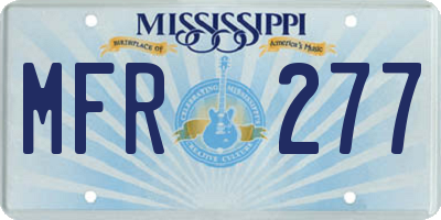 MS license plate MFR277