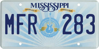 MS license plate MFR283