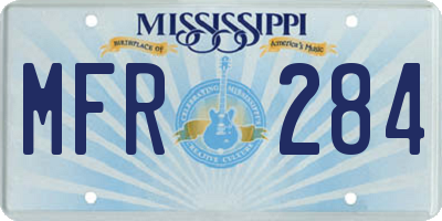 MS license plate MFR284