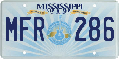 MS license plate MFR286