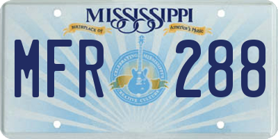 MS license plate MFR288
