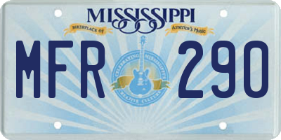 MS license plate MFR290