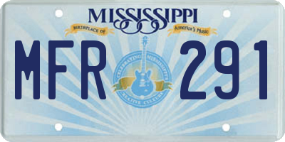 MS license plate MFR291
