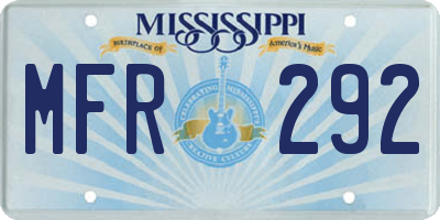 MS license plate MFR292