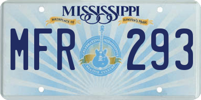 MS license plate MFR293