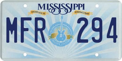 MS license plate MFR294