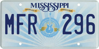MS license plate MFR296