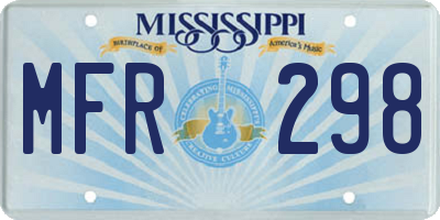 MS license plate MFR298