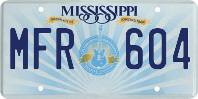 MS license plate MFR604