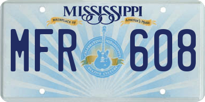 MS license plate MFR608