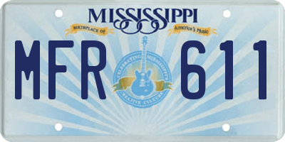 MS license plate MFR611