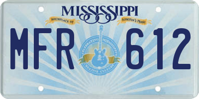 MS license plate MFR612