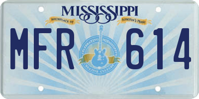 MS license plate MFR614