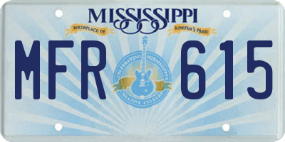 MS license plate MFR615