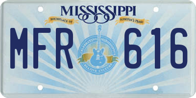 MS license plate MFR616