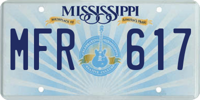 MS license plate MFR617