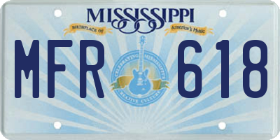 MS license plate MFR618