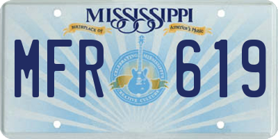 MS license plate MFR619