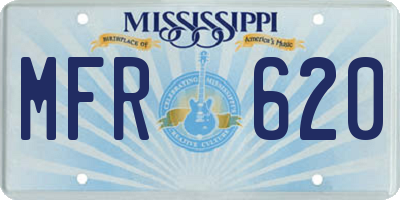 MS license plate MFR620