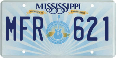 MS license plate MFR621