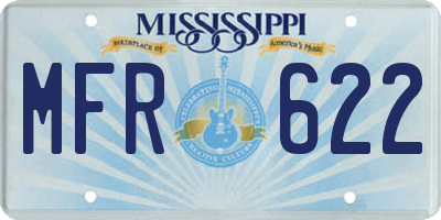 MS license plate MFR622