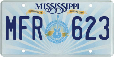 MS license plate MFR623