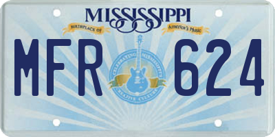 MS license plate MFR624