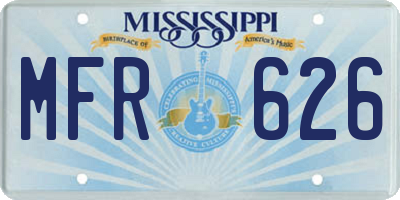 MS license plate MFR626