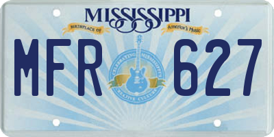 MS license plate MFR627