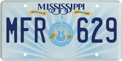 MS license plate MFR629