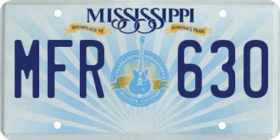 MS license plate MFR630