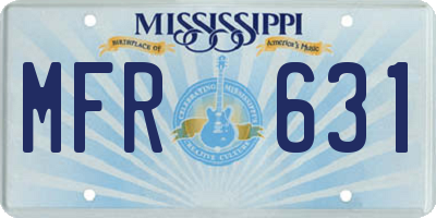 MS license plate MFR631