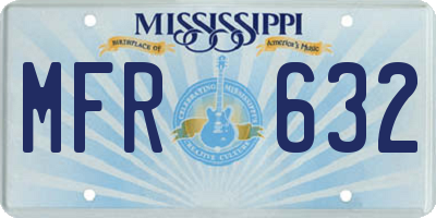 MS license plate MFR632