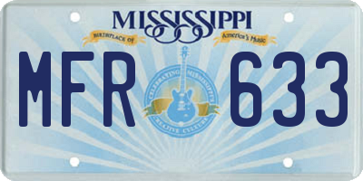 MS license plate MFR633