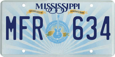 MS license plate MFR634