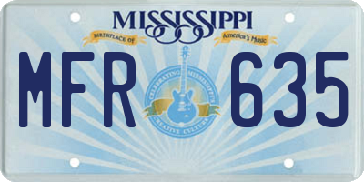 MS license plate MFR635