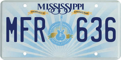 MS license plate MFR636