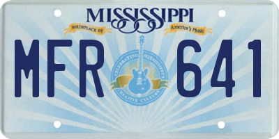 MS license plate MFR641