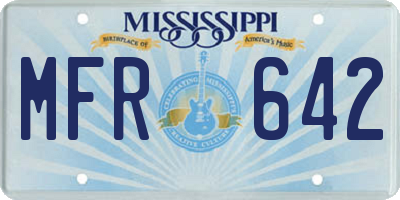 MS license plate MFR642