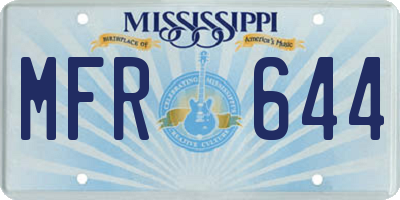 MS license plate MFR644
