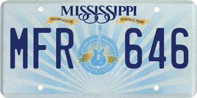 MS license plate MFR646