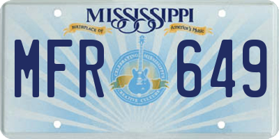 MS license plate MFR649