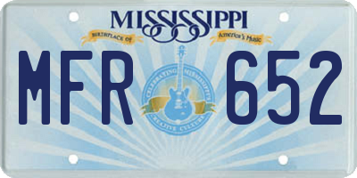 MS license plate MFR652