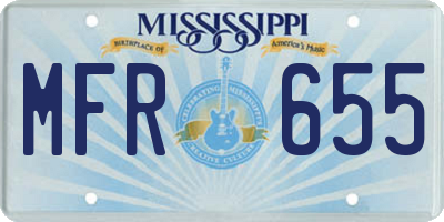 MS license plate MFR655