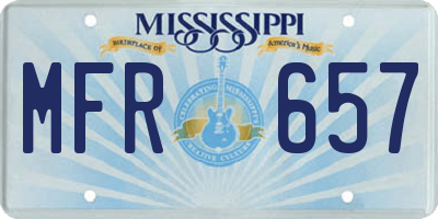 MS license plate MFR657